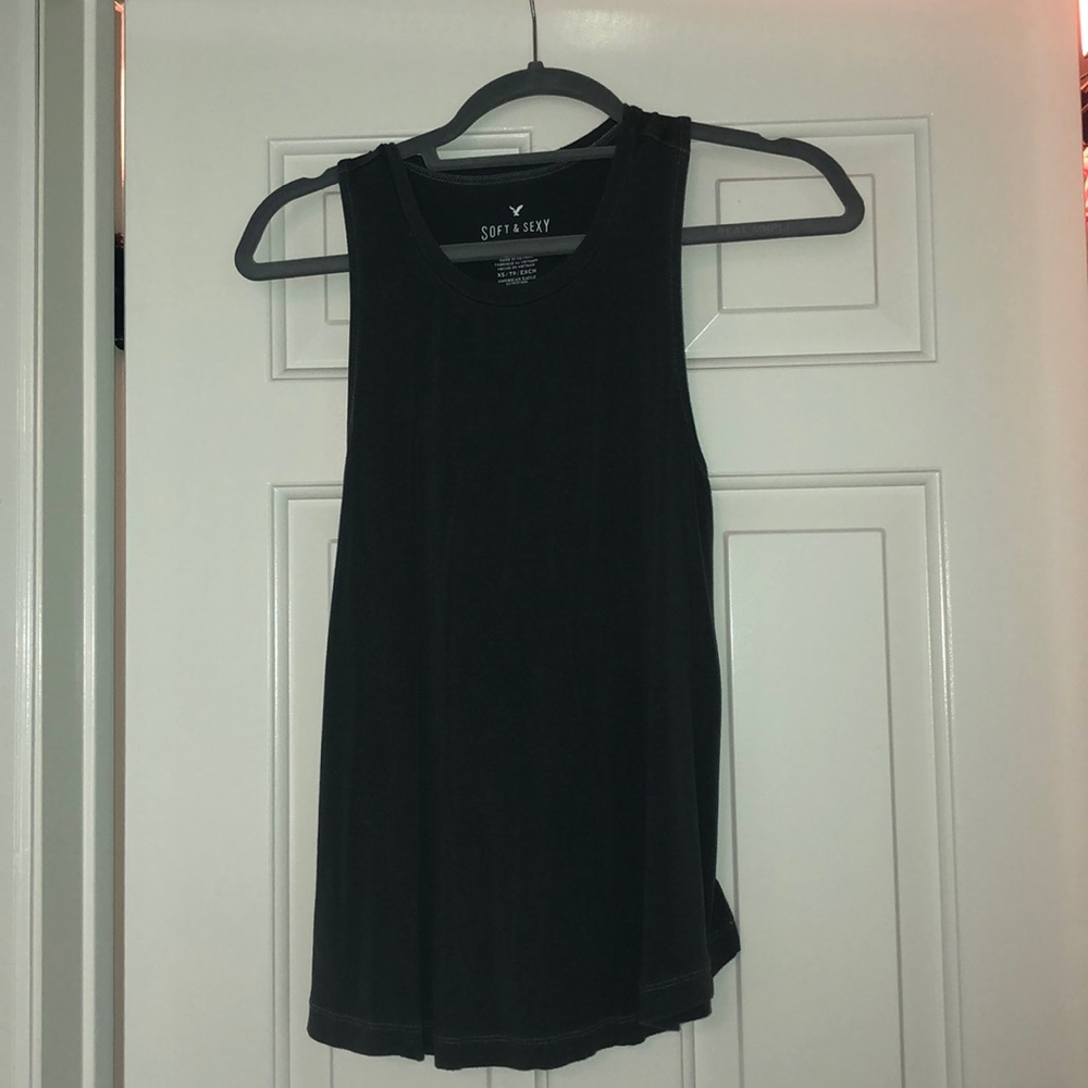 Grey American Eagle Flowy Tank Top